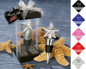 Starfish Wine Bottle Stoppers, Beach Wedding Favors, Wine Stopper Wedding Reception Party Favors