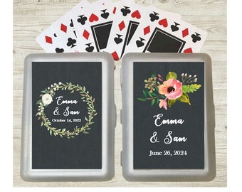 12+ Deck of Playing Cards Personalized Chalkboard Stickers, Poker Cards, Wedding Party Favors, Set of Playing Card Party Favors