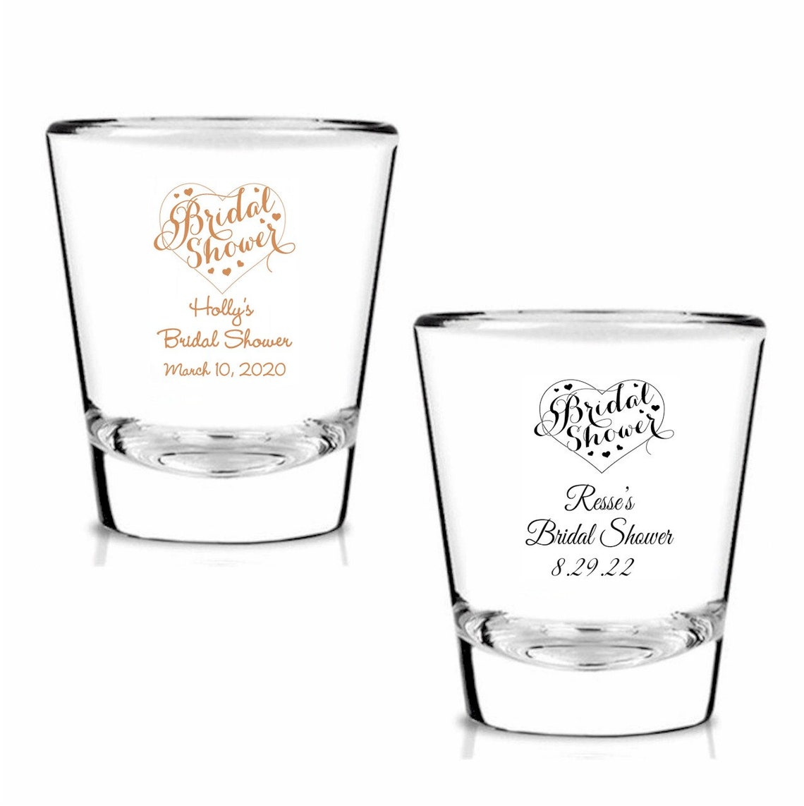 24 Bridal Shower Party Shot Glasses Personalized Shot Glass Etsy
