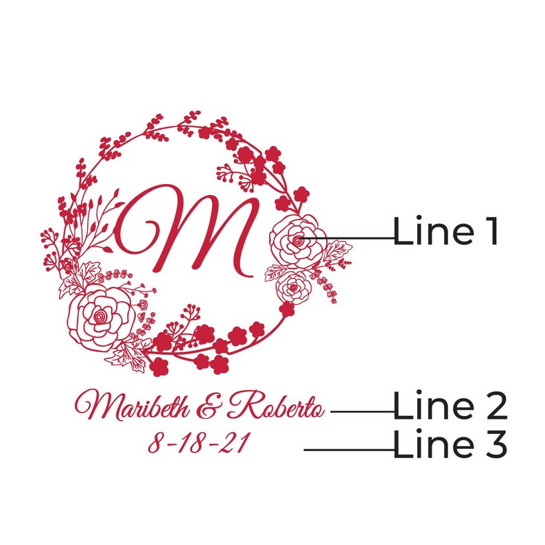 Custom Wine Glass Party Favors PKLM26539 Monogrammed Wine Glass 24+Rustic Wreath Stemless Wine Glasses