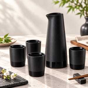 Sake Set Black - Etsy