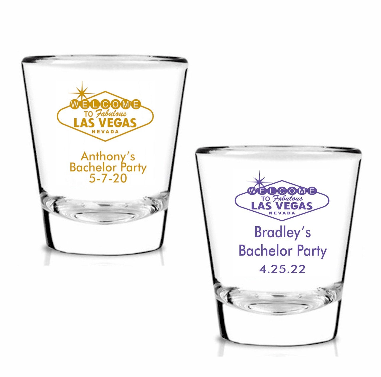 24 Las Vegas Sign Shot Glasses Personalized Shot Glass Las Etsy