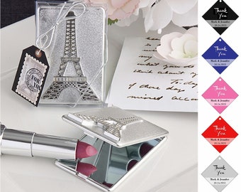 Eiffel Tower Compact Mirror Bridal Shower Favors, Pocket Cosmetic Mirrors, French Theme Purse Mirror, Makeup Compact Mirror Party Favors