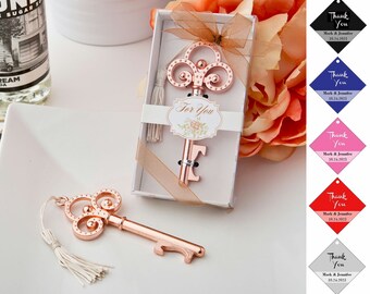 Rose Gold Skeleton Key Bottle Opener, Key To My Heart Bottle Opener, Beer Bottle Opener Wedding Party Favors