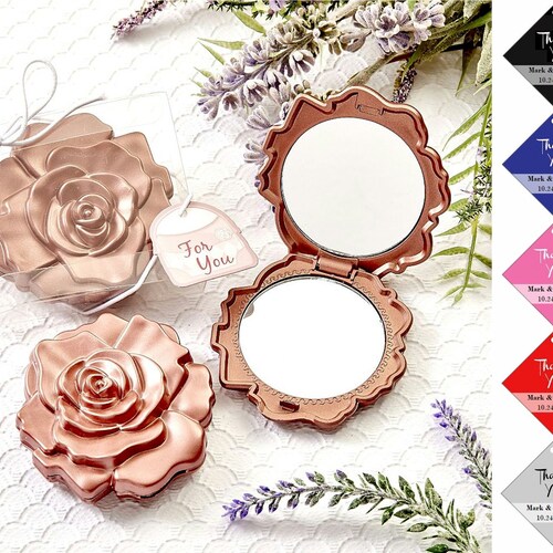 Dusty Rose Compact Mirror Bridal Shower Party Favors Etsy