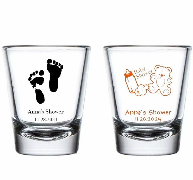 Custom Shot Glasses Baby Shower Personalized 1.75 Oz Shot Etsy
