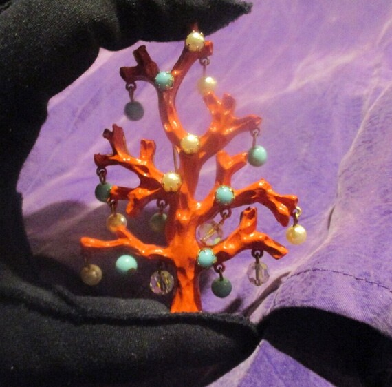 The Mermaid's Coral Branch Christmas Tree Brooch … - image 2