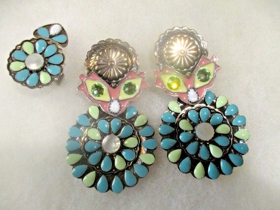 ZOE COSTE 3" MaRDI GrAS Earring + Ring Masked Owl… - image 2