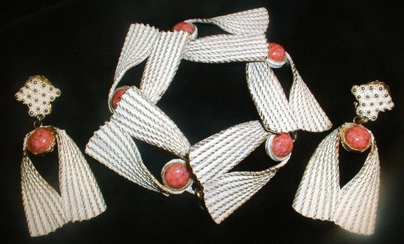 Frederick MOSELL Art Deco Wide Enamel Bracelet 2.… - image 3