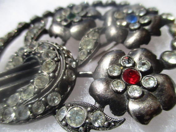 1940's 3.5" STARET Antique Flower Brooch RARE & S… - image 6