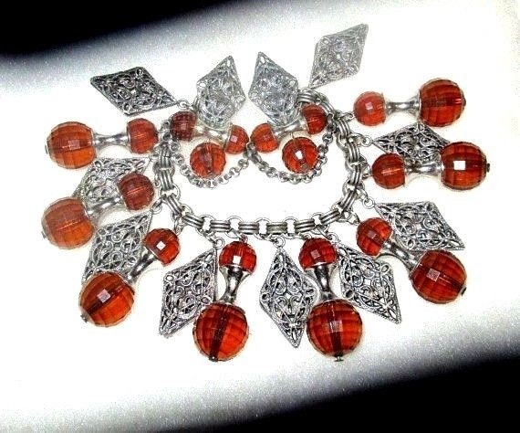 Napier Medieval Renaissance Charm Bracelet Earrin… - image 1