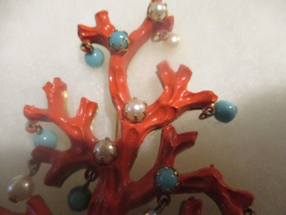 The Mermaid's Coral Branch Christmas Tree Brooch … - image 4
