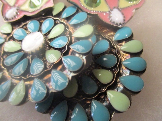 ZOE COSTE 3" MaRDI GrAS Earring + Ring Masked Owl… - image 8