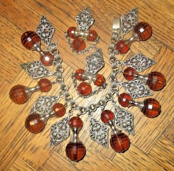 Napier Medieval Renaissance Charm Bracelet Earrin… - image 5