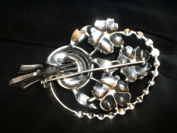 1940's 3.5" STARET Antique Flower Brooch RARE & S… - image 5