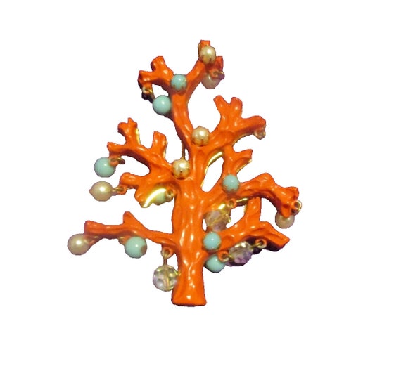 The Mermaid's Coral Branch Christmas Tree Brooch … - image 6