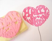 Wedding invitation, Balloon wedding stamp, Happy wedding, Pink love heart, Kawaii stationery, DIY wedding, Birthday invitations, Hobonichi