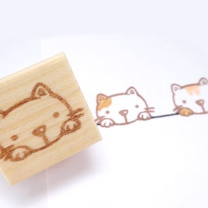 Cat rubber stamp, Kawaii stationery, Hanging cat, Cat lover gift idea