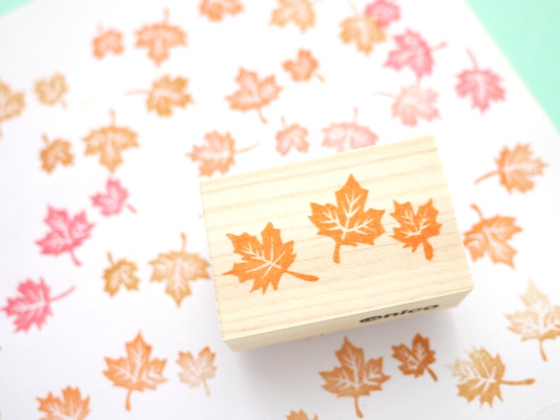 Autumn leaf Maple leaf stamp