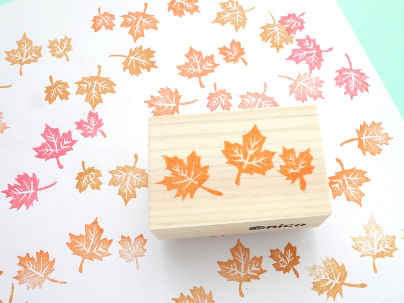 Autumn leaf Maple leaf stamp
