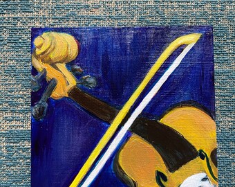 Golden fiddle 6x6 wooden canvas