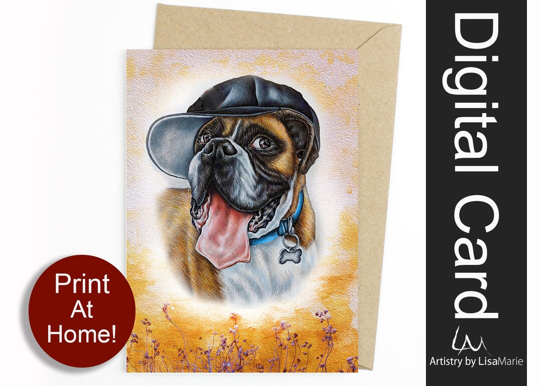 Printable Blank Dog Greeting Card Adorable Cute Dog Lover - Etsy