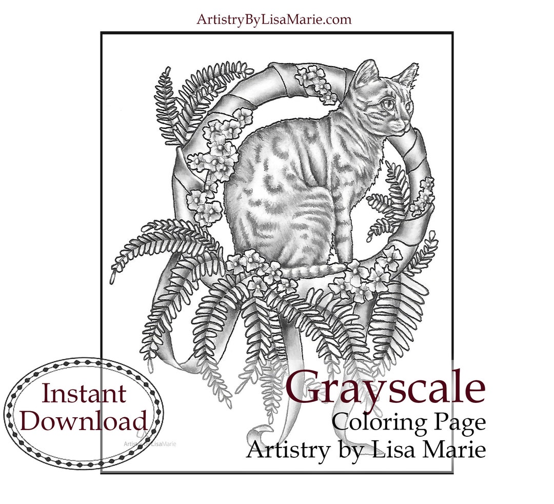 Bengal Cat Printable Coloring Pages Adult Coloring Pages - Etsy UK