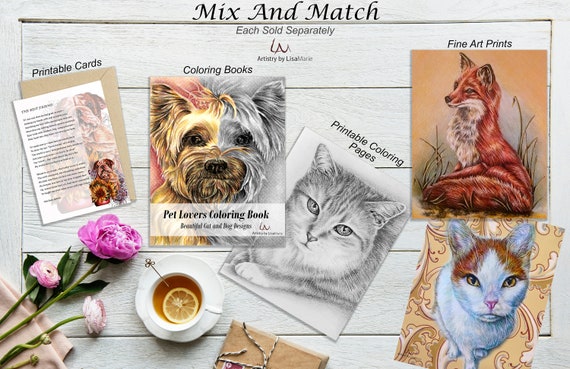 Yorkie Pdf Adult Coloring Book Pages Grayscale Printable Coloring Sheet Digital Stamp - 