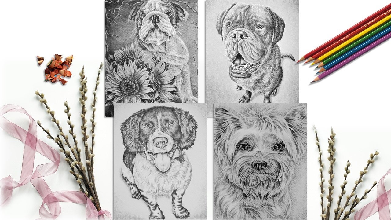 dogs printable coloring pages adult coloring book instant etsy sweden