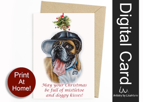 Cute Dog Christmas Card Holiday Card Dogs Dog Stationery Etsy