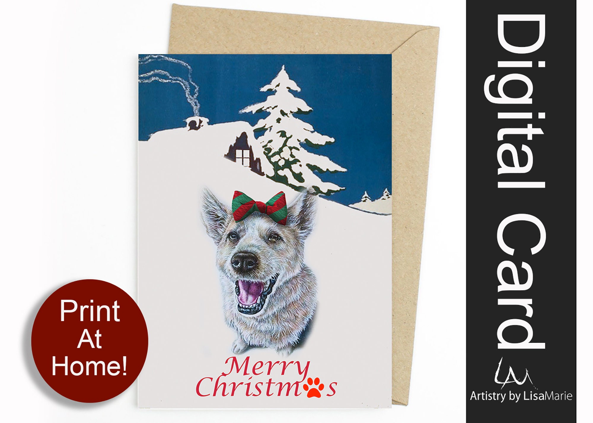 Dog Christmas Card DIY Gifts Printable Christmas Cards Etsy