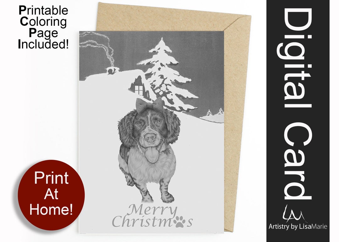 Christmas Card Colouring Page Printable Activity Adult - Etsy