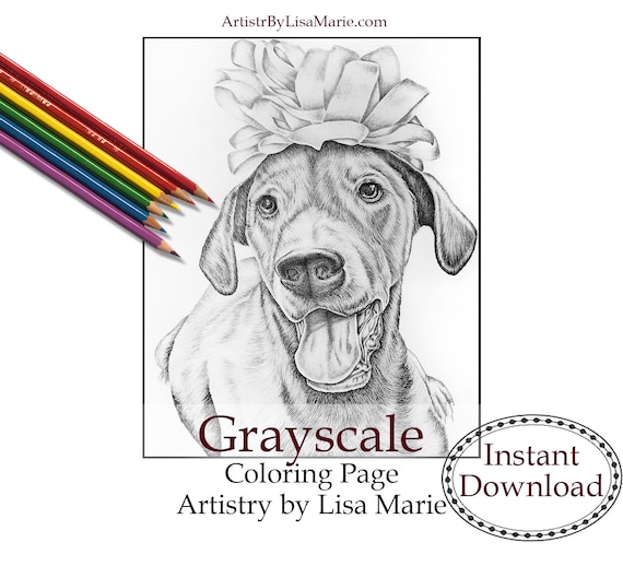 Dog Lover Coloring Book Page PDF, Adult Coloring Page, Instant