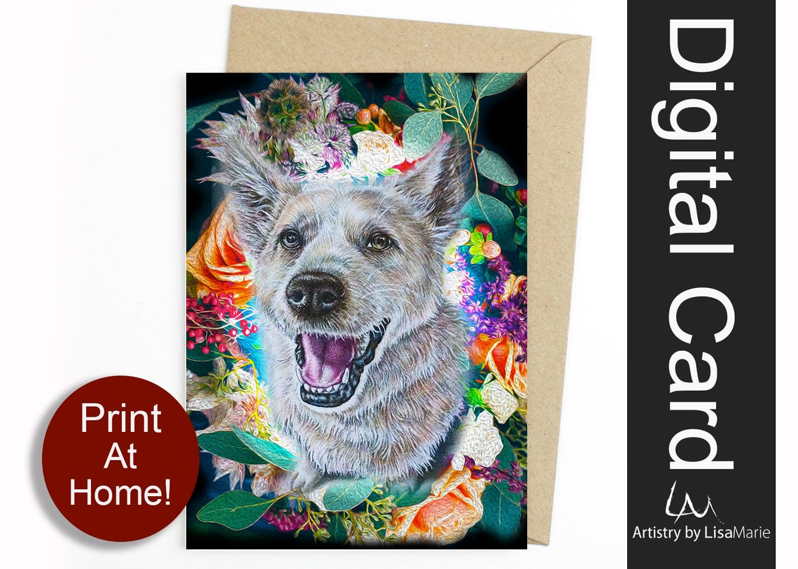 Printable Dog Card Diy Card Printable Blank Cards Digital - Etsy
