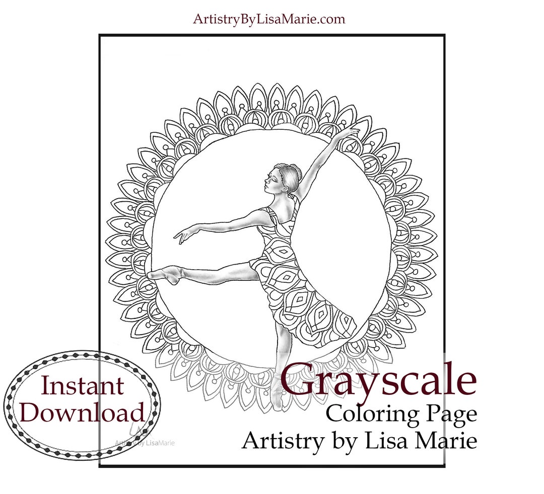 Mandala Ballet Dancer Coloring Page Ballerina Printable - Etsy