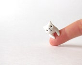 Snow white cat | White earring | white jewelery | white fake gauge | white fake plug | white cat earring | white summer | - (NO08)