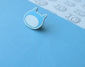 Hydra Bluee cat hat | enamel cat lapel pin | silver-plated |