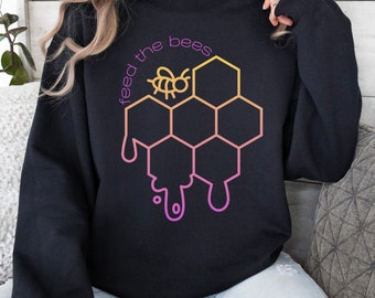 Modern Save The Bees Crewneck Sweatshirt, Beekeeper Gift, Beekeeping Sweater, Gift For Farmer, Flower Farmer, Honey Sweatshirt