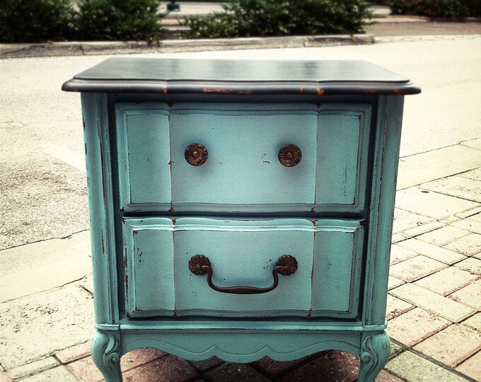 Blue French Provincial Nightstand Parisian Blue 2-drawer - Etsy
