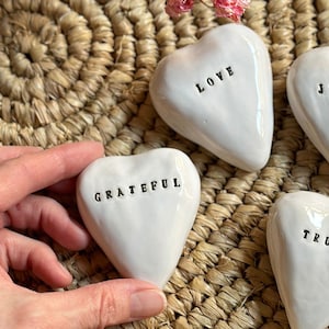 Personalized Ceramic Heart Stone Engraved Ceramic Heart gift for special occasion remembrance keepsake custom birthday gift heart stone