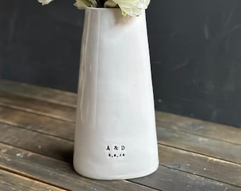 Personalized handmade ceramic vase custom home decor personalized gift vase housewarming gift for couple custom message personalized vase