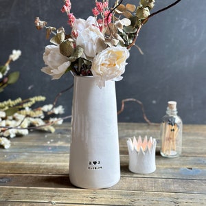 Custom anniversary gift for wife or couple personalized handmade ceramic flower vase personalized wedding gift custom engraved flower vase