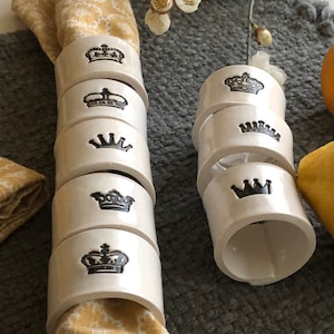 Crown ceramic handmade napkin ring crown table decor gift for queen mom handmade housewarming couple gift for mothers day napkin ring image 8