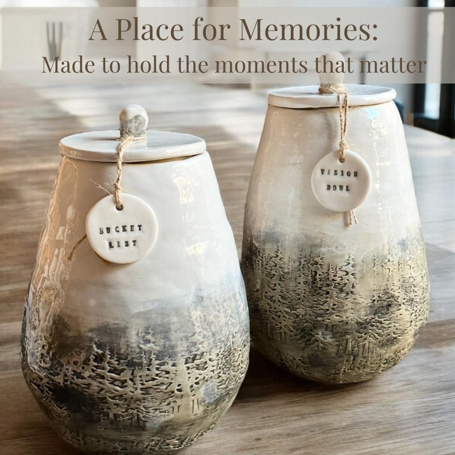 Ceramic Memory Jar Personalized Keepsake Vision Jar or Bucket List ...