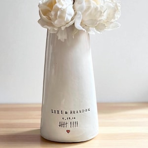 Personalized ceramic vase handmade custom vase gift for couple anniversary gift wedding gift housewarming gift name vase custom decor