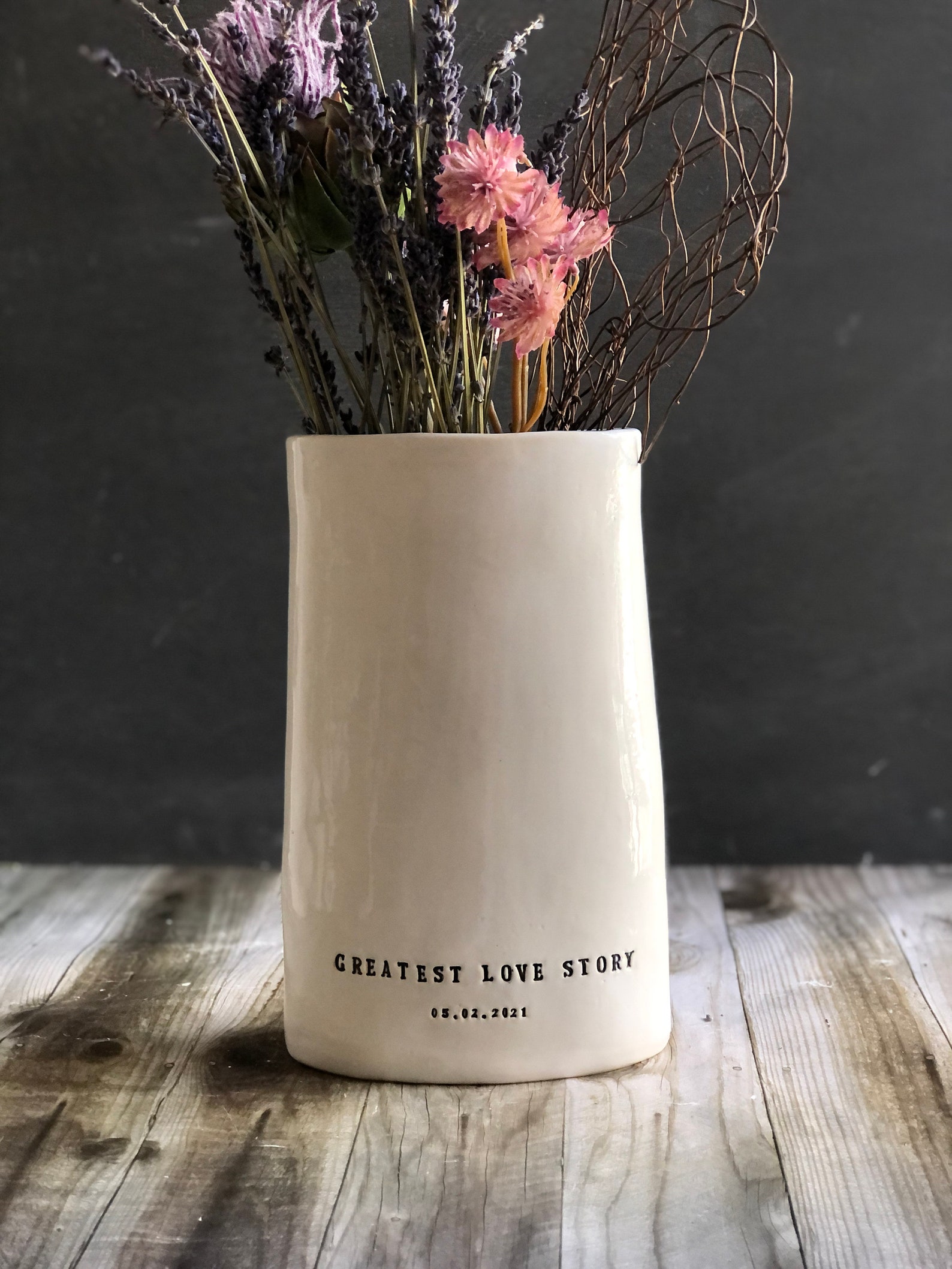 Handmade personalizable ceramic vase/ The Kara Vase/ Love & Etsy