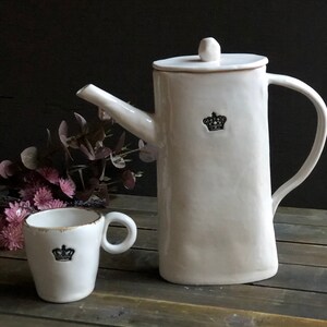 Tall Crown Coffee Carafe. Ceramic Coffee Pot,  Teapot, Handmade Ceramic Coffee Pot. Crown Coffee Pot. (pre-order)