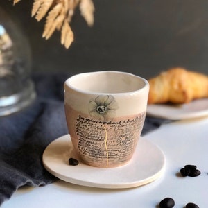 Cappuccino mug , Handmade Ceramic Cup, 6 oz cup , Macchiato cup, coffee lover gifts, teacup, Housewarming gift pre-order image 1