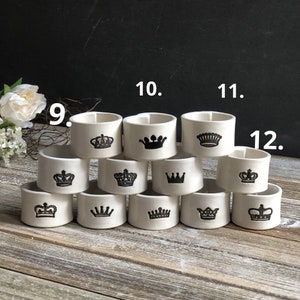Crown ceramic handmade napkin ring crown table decor gift for queen mom handmade housewarming couple gift for mothers day napkin ring image 3