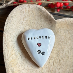 Pet Memorial Ceramic Heart Stone Engraved Ceramic Heart Stone with Your Pet Name Paw Print Pet keepsake Personalized Heart Pet Remembrance image 8